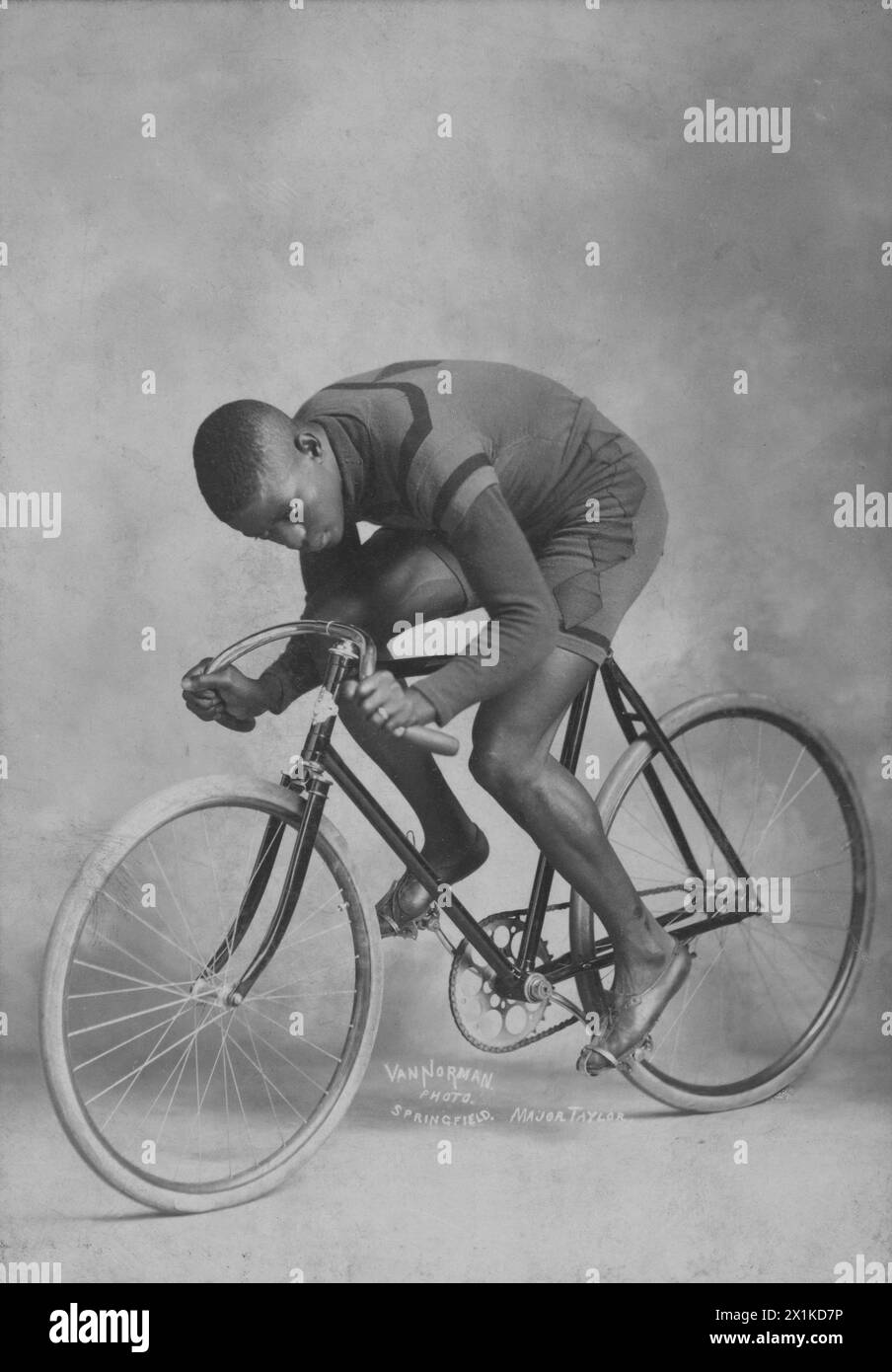 George H. Van Norman photographie du Major Taylor, cycliste professionnel américain - 1898 Banque D'Images