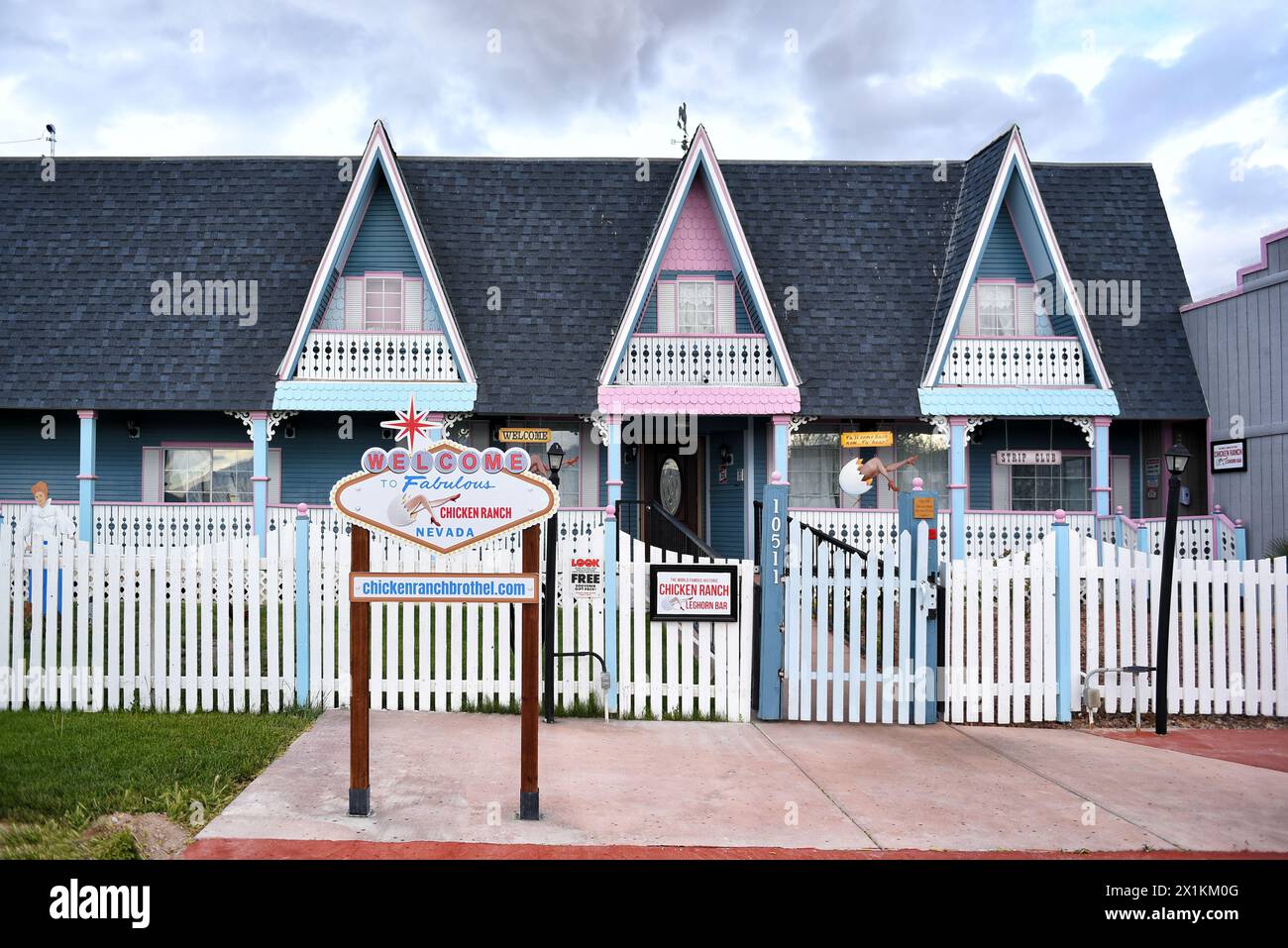 PAHRUMP, NEVADA - 14 avril 2024 : le Chicken Ranch est un bordel autorisé légal situé à environ 60 miles à l'ouest de Las Vegas Banque D'Images