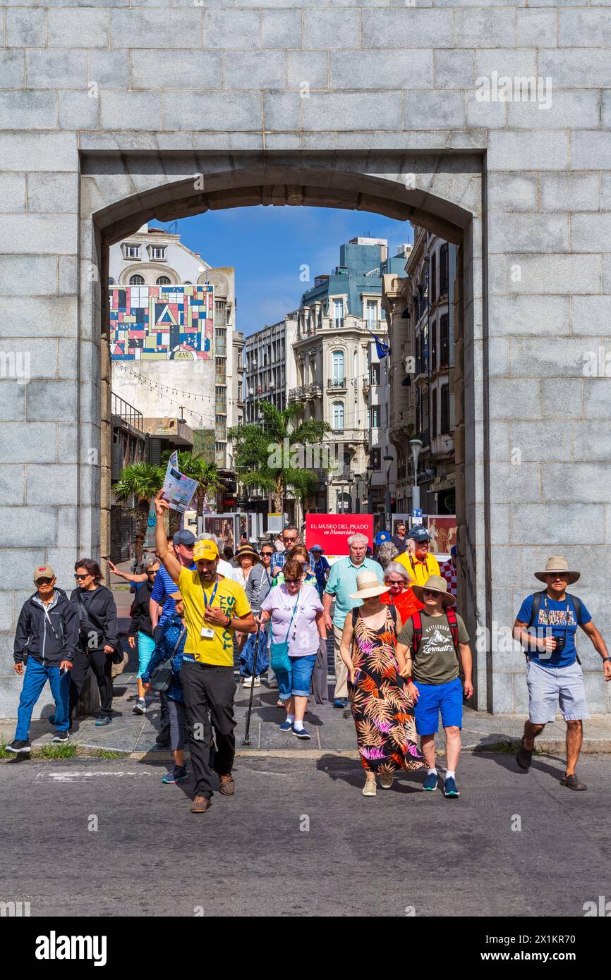 Citadelle Gate, Independence Sqaure, Montevideo, Uruguay, Amérique du Sud Banque D'Images