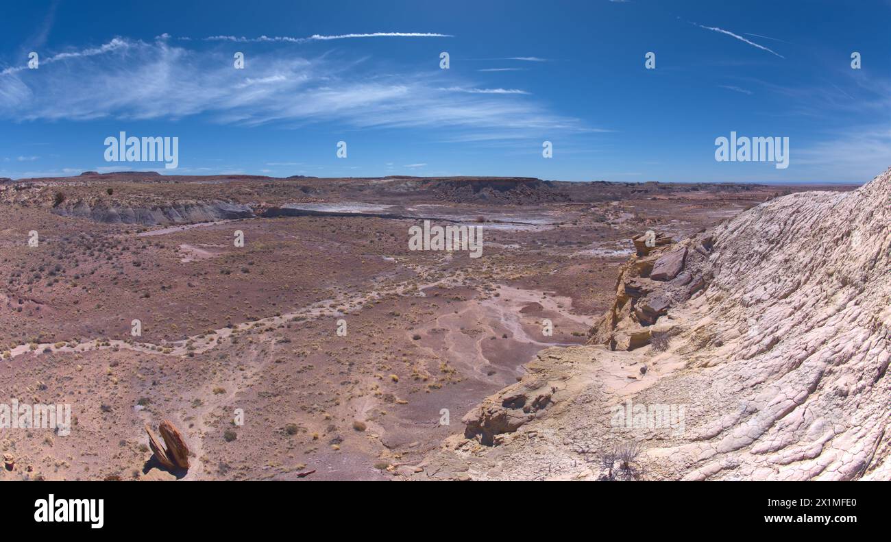 Vue de Hamilili point depuis une crête au-dessus du Jim Camp Wash à l'extrémité sud du parc national Petrified Forest en Arizona. La tonification HDR a été utilisée pour le traitement Banque D'Images
