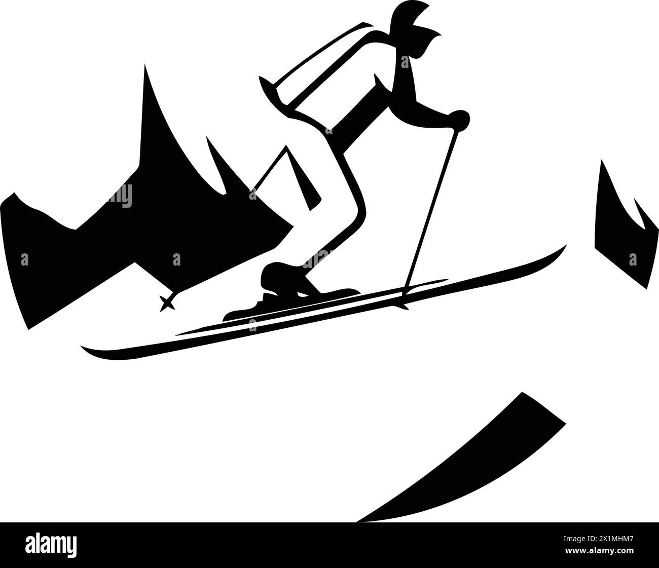 Modèle de conception de logo de vecteur de ski. Concept de logo de ski. Illustration de Vecteur