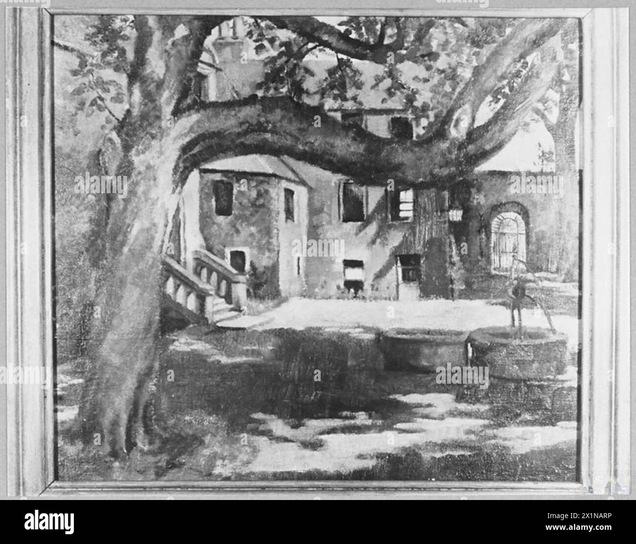 Dans une station de la RAF Coastal Command en Écosse en 1942, un chauffeur de transport de la WAAF expose des œuvres d'art créées pendant des cours d'art et d'artisanat de la station. Banque D'Images