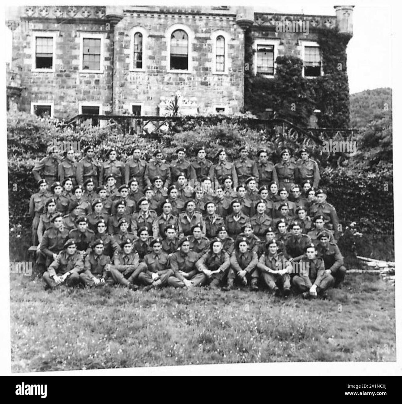 Un groupe de Commandos français participe à des exercices d'entraînement dans un dépôt de commando de l'armée britannique. Banque D'Images