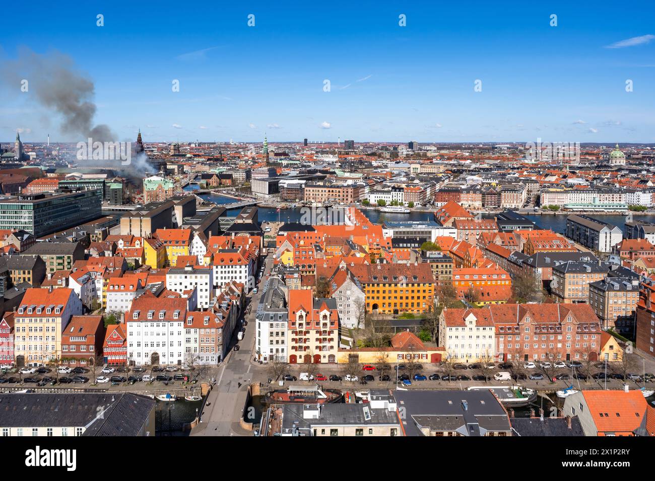 Vue aérienne panoramique de Copenhague, Danemark Banque D'Images