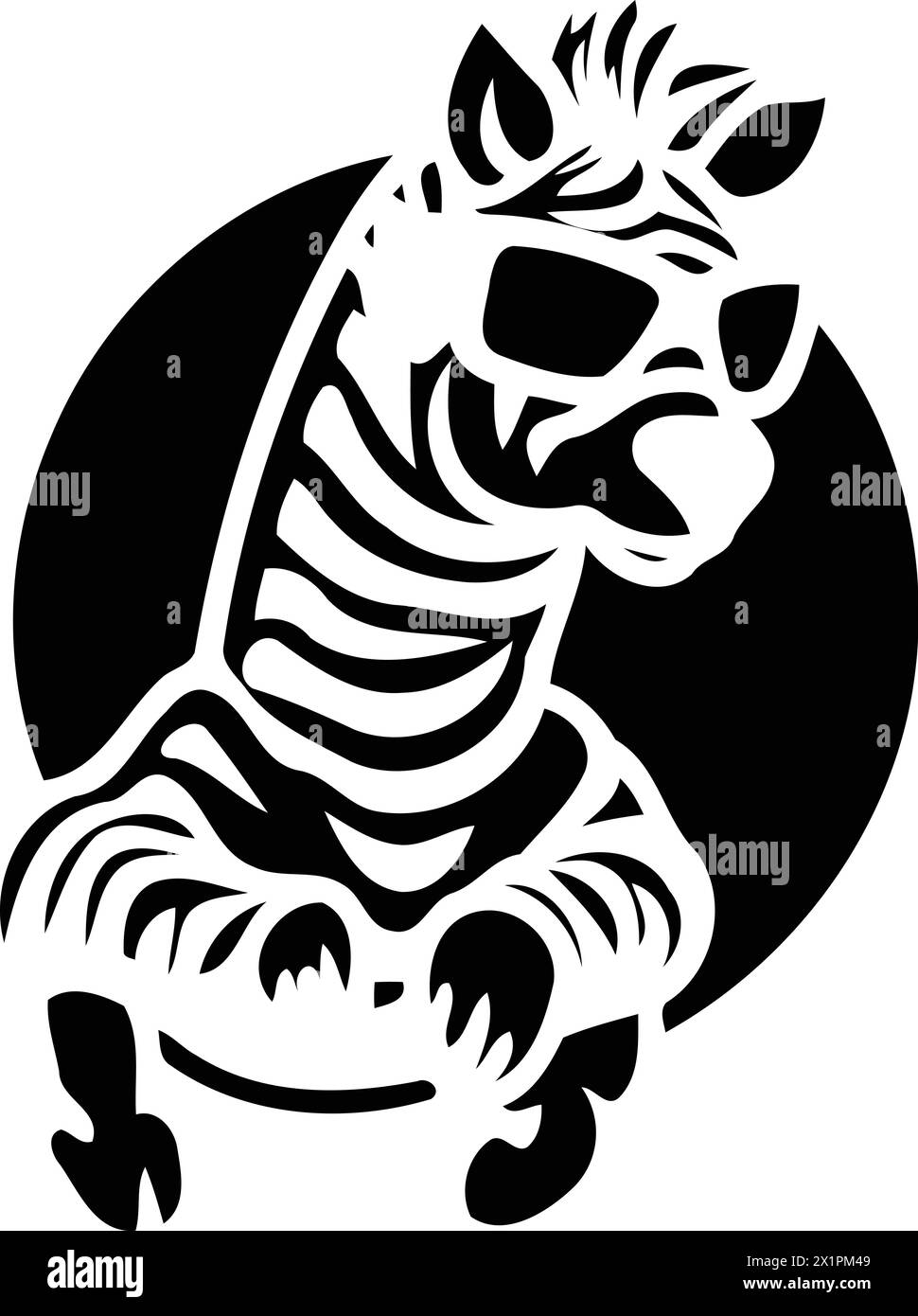 Zebra avec des lunettes de soleil. Illustration vectorielle d'un zèbre de dessin animé. Illustration de Vecteur