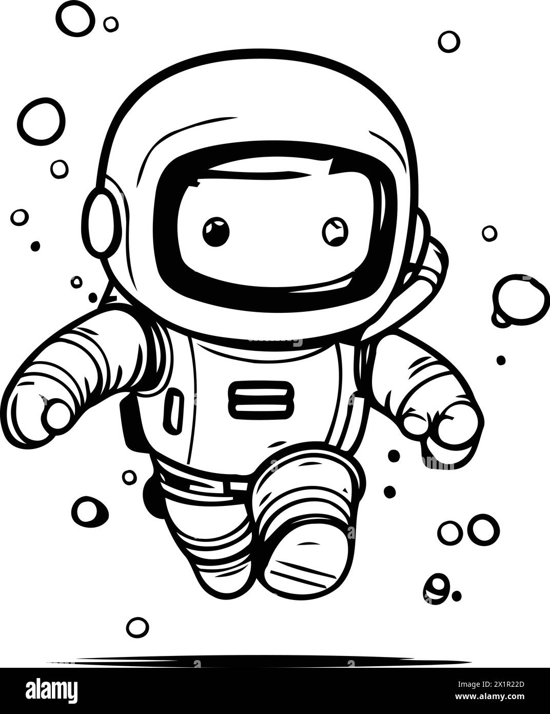 Illustration vectorielle astronaute. Mignon cosmonaute de dessin animé. Illustration de Vecteur