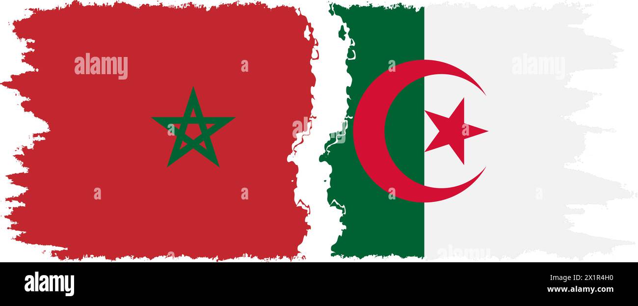 Algérie et Maroc grunge drapeaux connexion, vecteur Illustration de Vecteur