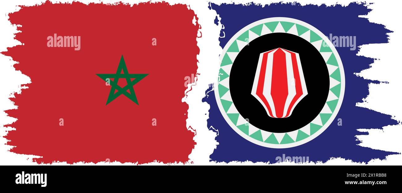 Bougainville et Maroc grunge drapeaux connexion, vecteur Illustration de Vecteur