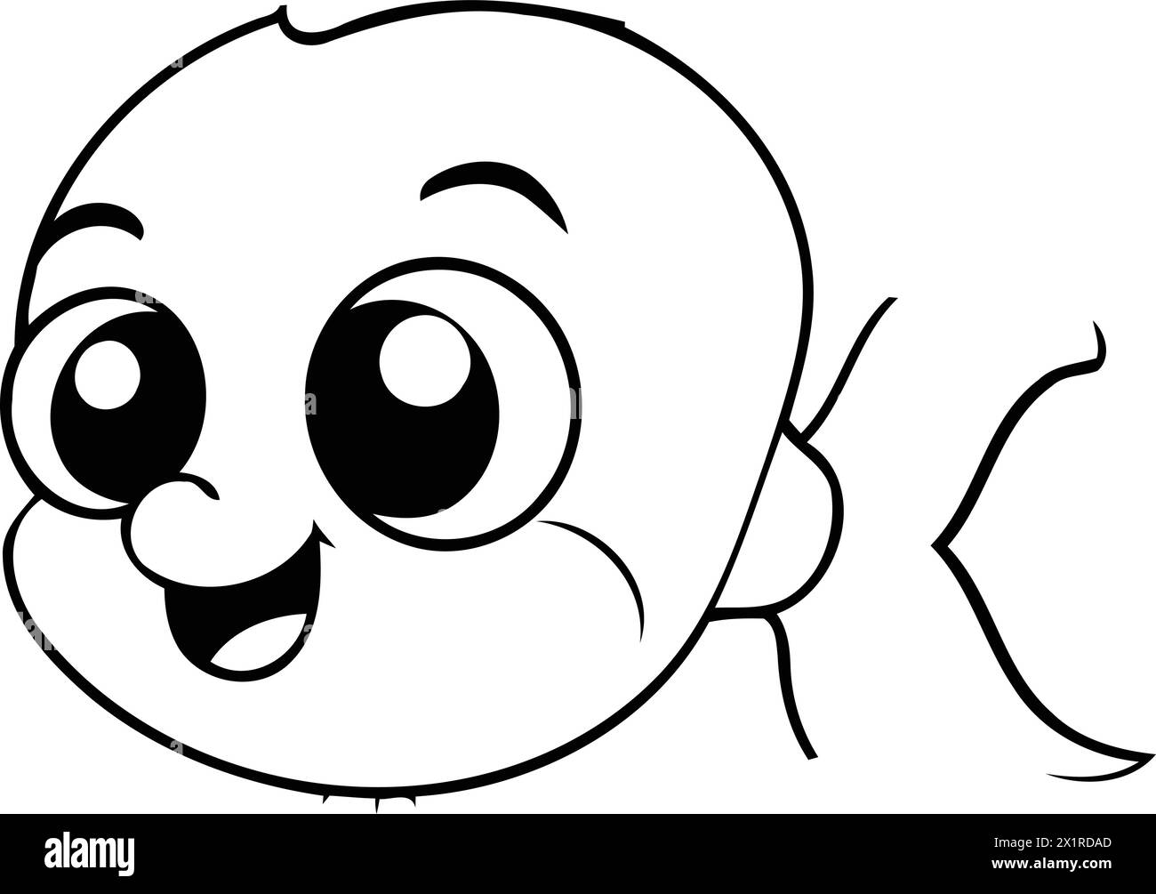 Mignon poisson rouge de dessin animé. Illustration vectorielle isolée sur fond blanc. Illustration de Vecteur