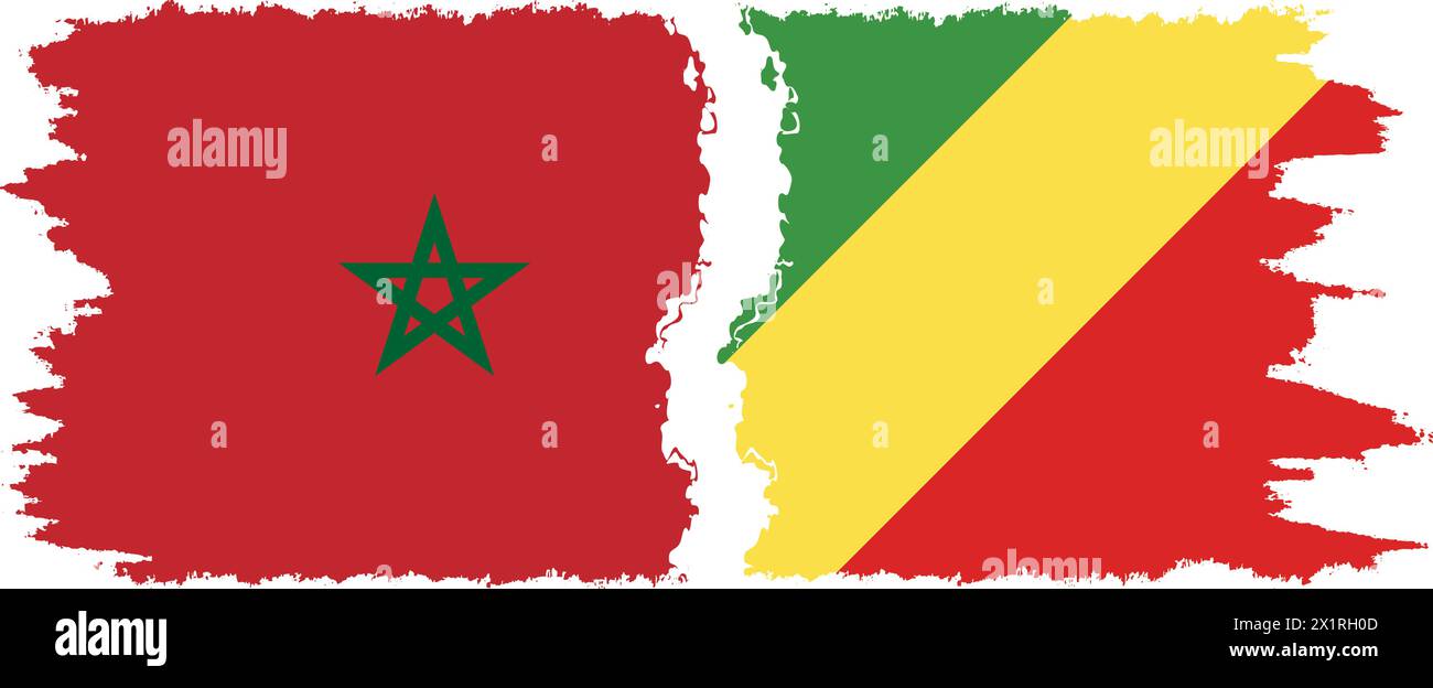 Congo-Brazzaville et Maroc grunge drapeaux connexion, vecteur Illustration de Vecteur