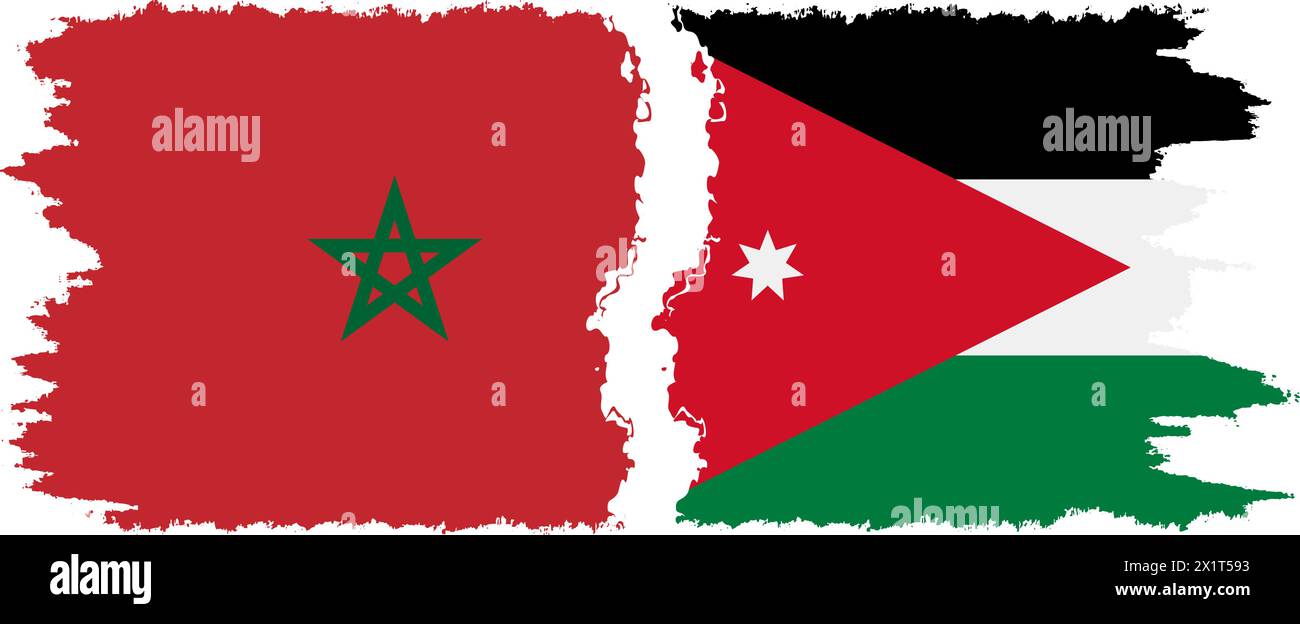 Jordanie et Maroc grunge drapeaux connexion, vecteur Illustration de Vecteur