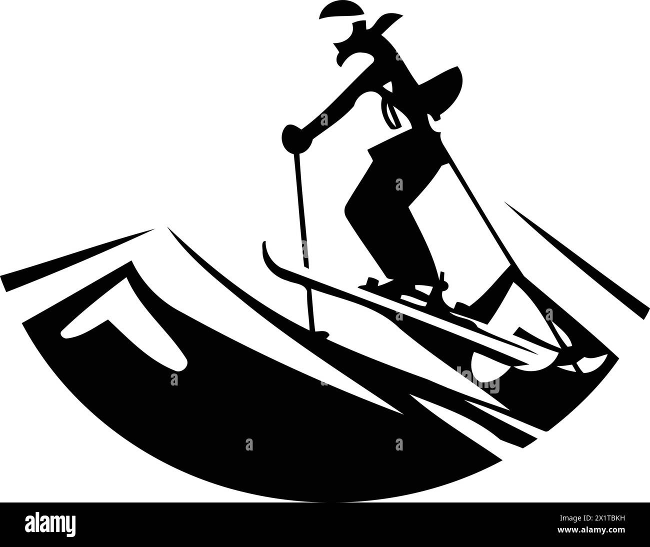 Snowboarder en montagne. Sports d'hiver extrêmes. Illustration vectorielle. Illustration de Vecteur