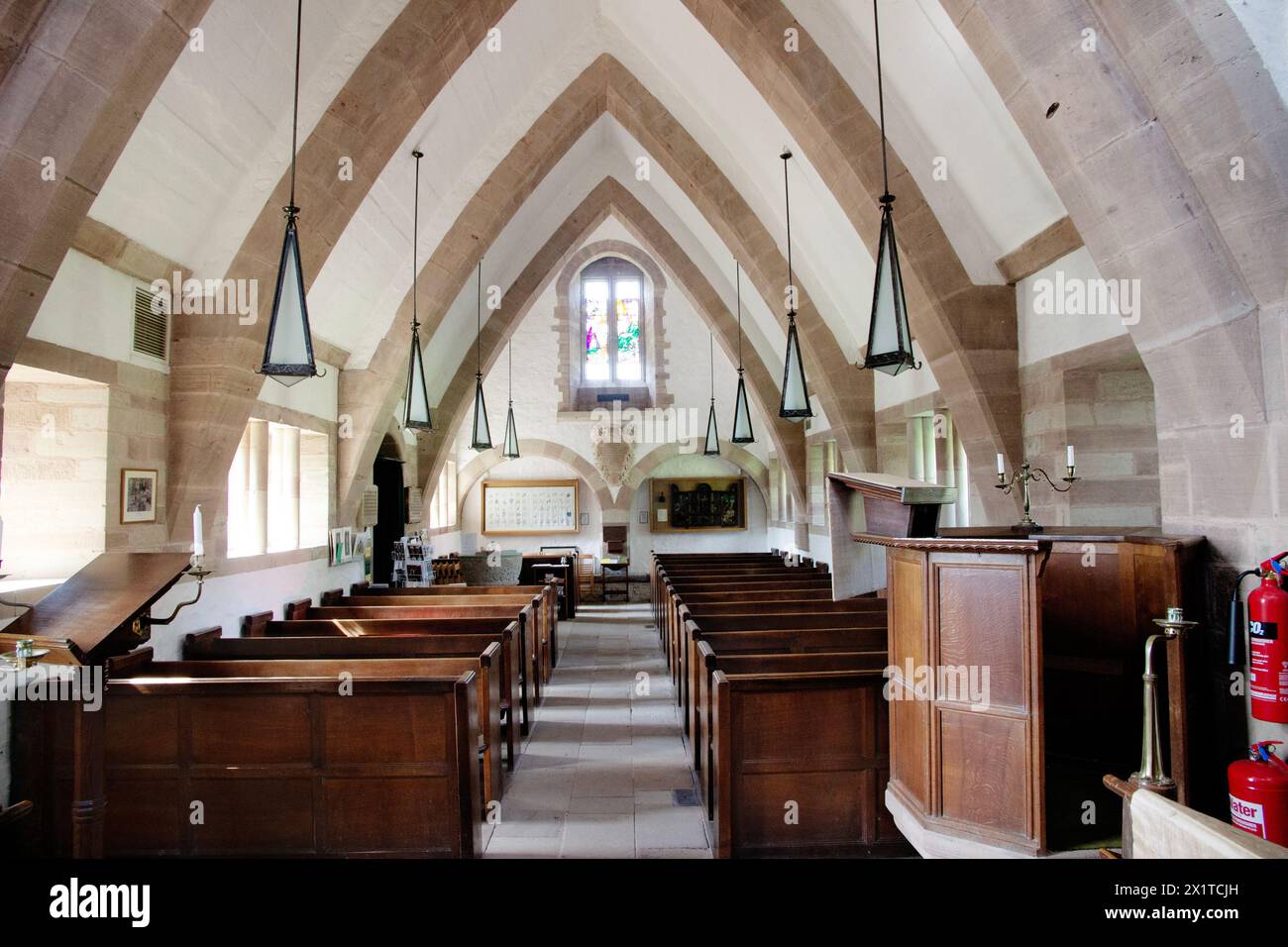 L’église All Saints de Brockhampton, un bâtiment classé Grade I, a été conçue et construite en 1902 par William Lethaby, un architecte d’art et d’artisanat de premier plan. Banque D'Images