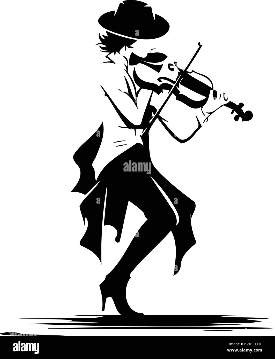 Fille flamenco jouant du violon. Illustration vectorielle pour votre conception Illustration de Vecteur