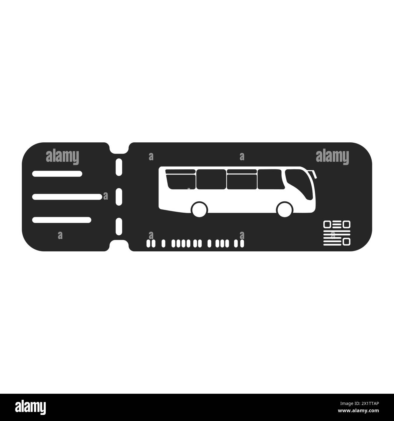 Réservation d'un billet de voyage. Billet touristique pour un bus de passagers. Vecteur de billet de ville. Icône noire de la carte d'embarquement. Document d'immatriculation des passagers, bus PA Illustration de Vecteur