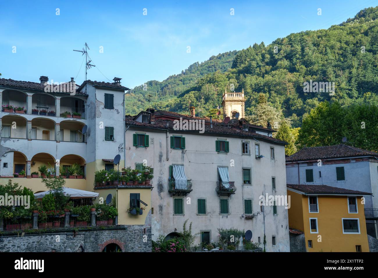 Bagni di Lucca, ville historique en Toscane, Italie Banque D'Images