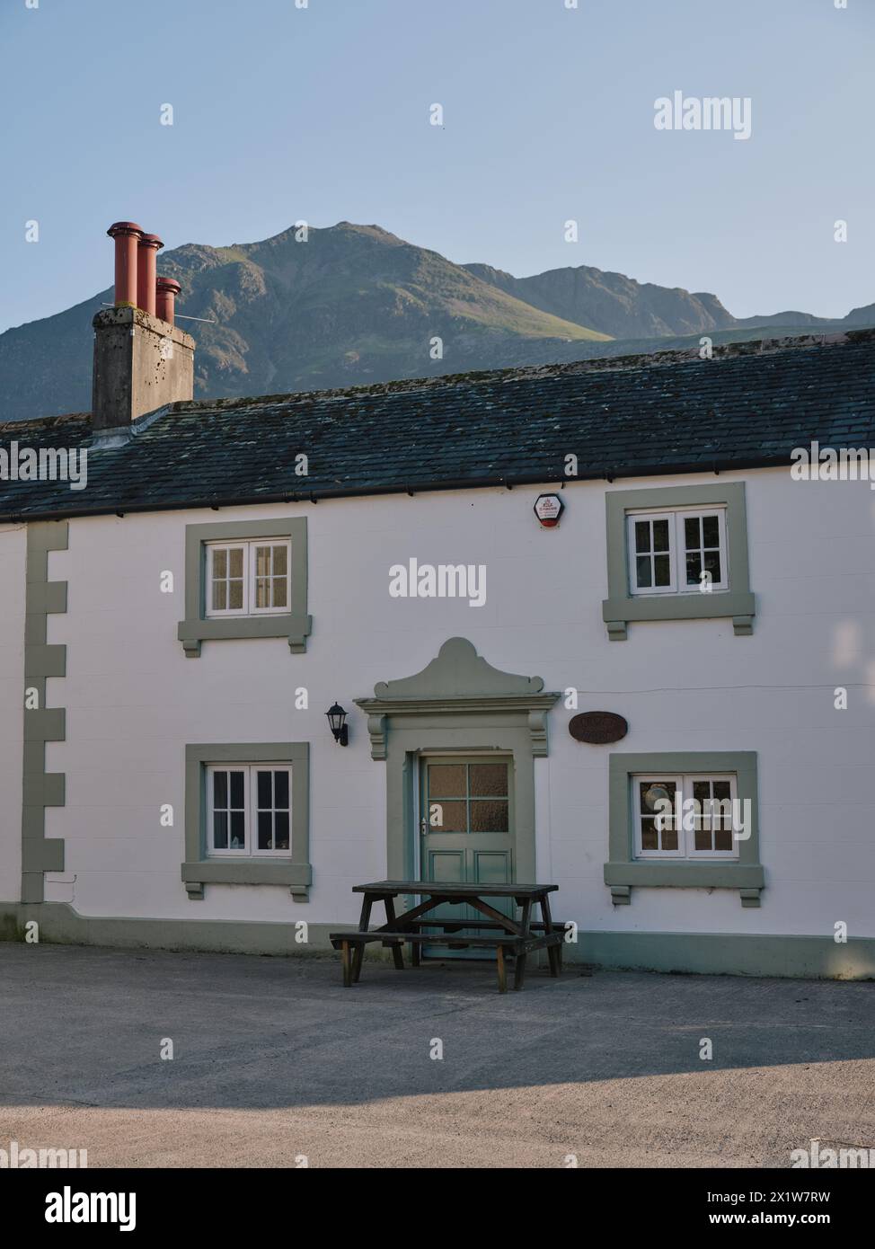 Architecture agricole typique du Lake District dans le Buttermere Lake District, Cumbria, Angleterre, Royaume-Uni Banque D'Images