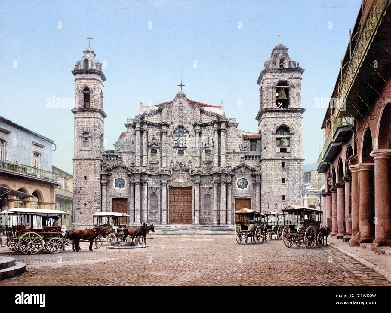 Kathedrale San Cristobal, Catedral de San Cristobalm ist eine Römisch-katholische Domkirche in Havanna, Kuba, um 1890, Historisch, digital restauriert Banque D'Images