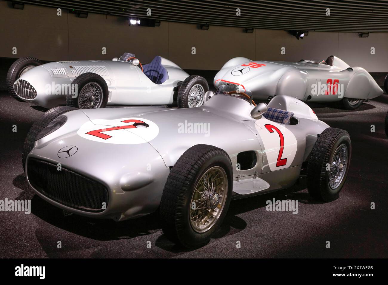 Mercedes-Benz 2, 5 litres W 196 R Racing car, Mercedes-Benz Museum, Stuttgart, Bade-Wuerttemberg, Allemagne Banque D'Images