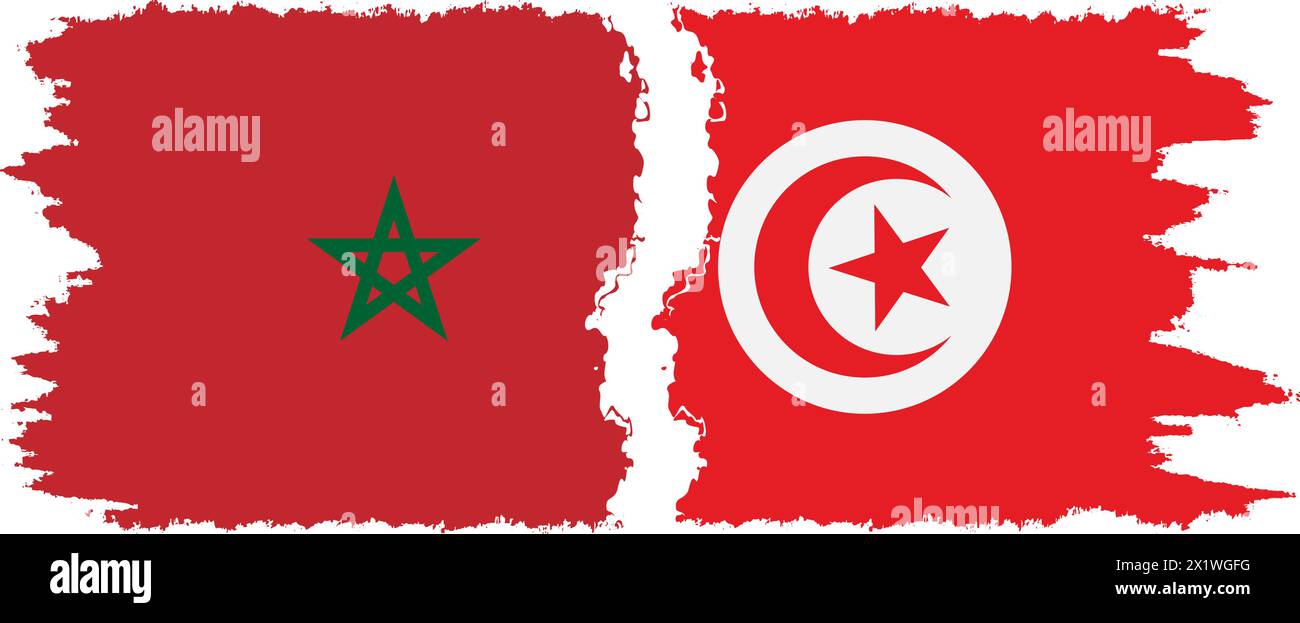 Tunisie et Maroc grunge drapeaux connexion, vecteur Illustration de Vecteur