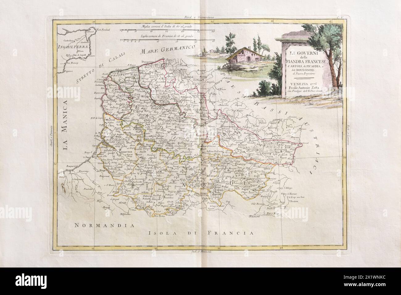 Antonio Zavatta. Gravure du XVIIe siècle. Régions historiques de France. France Banque D'Images
