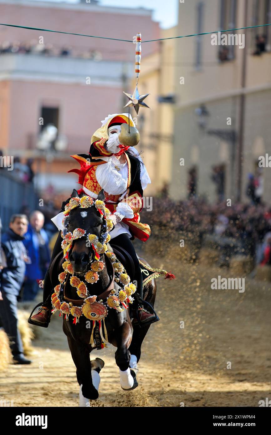 La Sartiglia. Oristano. Sardaigne. Italie Banque D'Images