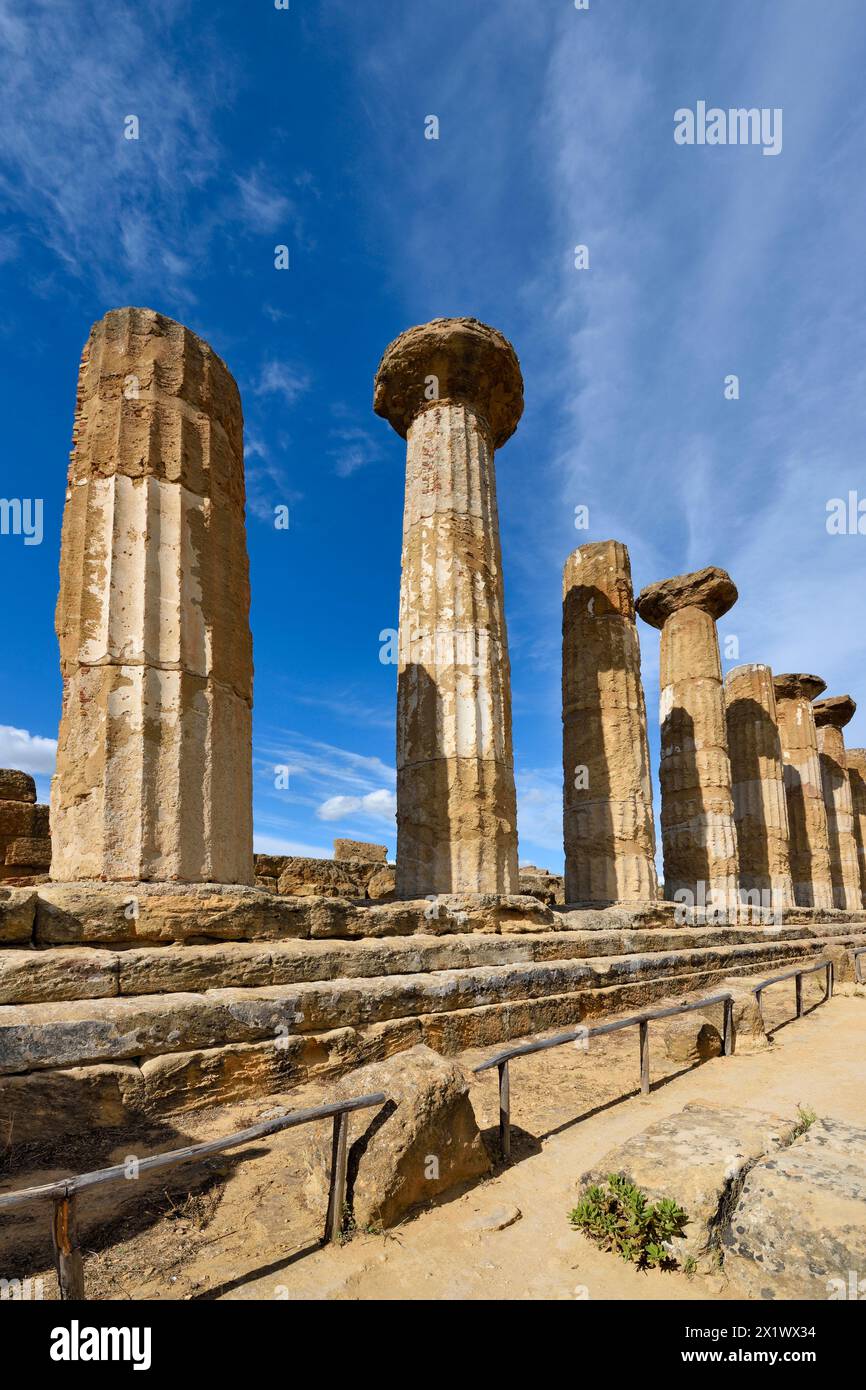 Temple d'Hercule. Vallée des temples. Agrigento. Sicile. Italie Banque D'Images