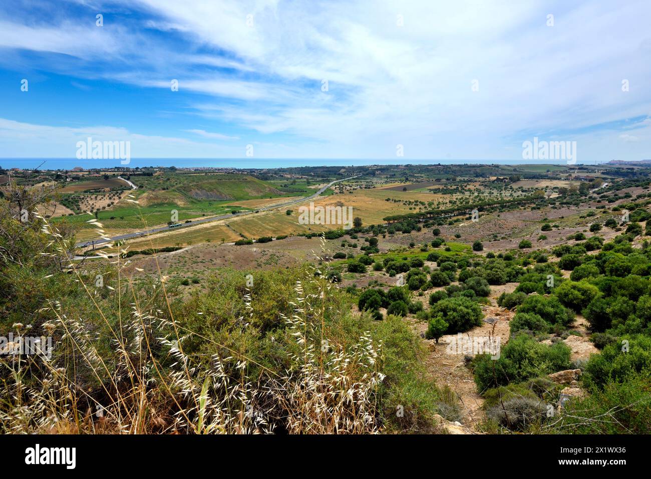 Panorama. Vallée des temples. Agrigento. Sicile. Italie Banque D'Images
