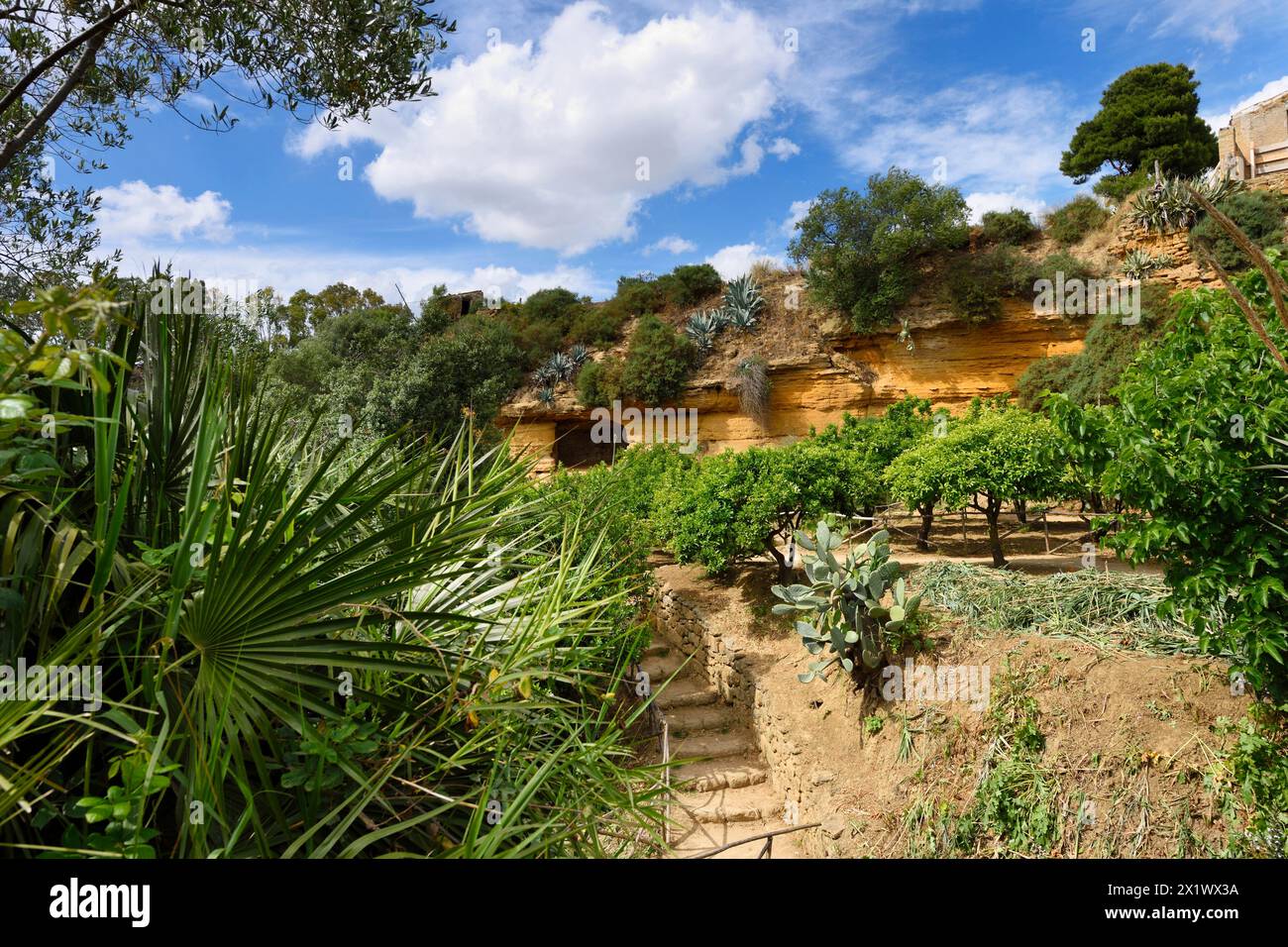 Jardin de la Kolymbethra. Vallée des temples. Agrigento. Sicile. Italie Banque D'Images