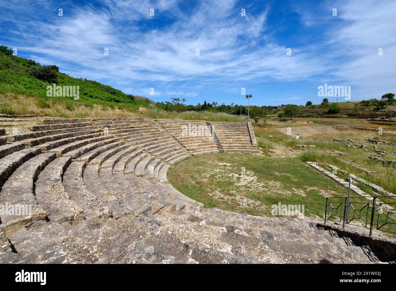 Théâtre. Zone archéologique de ​​morgantina. Aidone. Sicile. Italie Banque D'Images