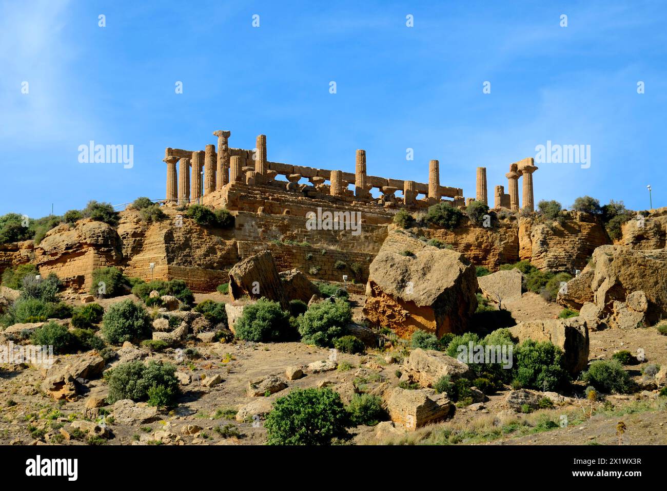 Temple de Junon. Vallée des temples. Agrigento. Sicile. Italie Banque D'Images