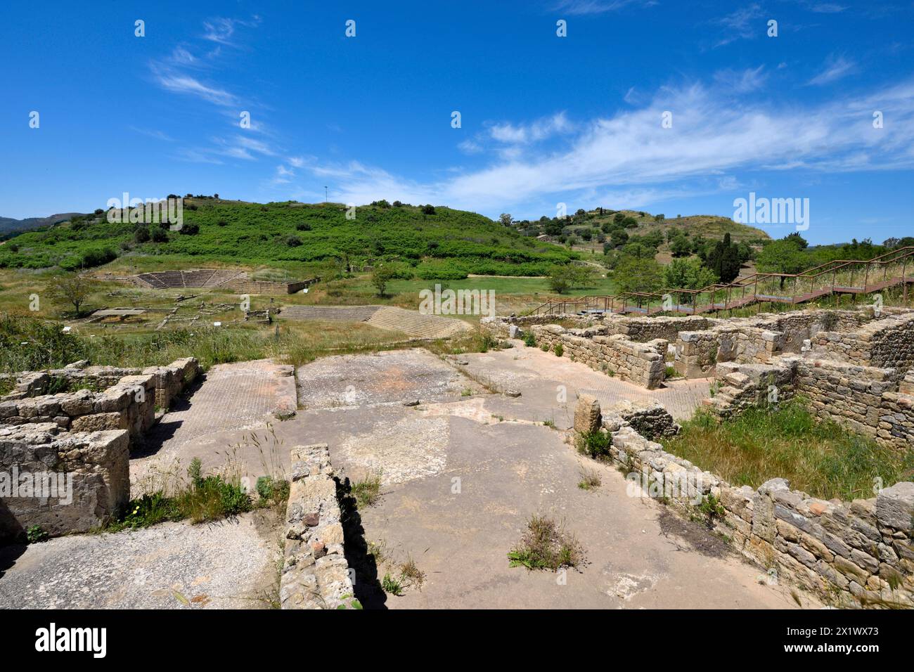 Quartier résidentiel de ​​the est. Zone archéologique de ​​morgantina. Aidone. Sicile. Italie Banque D'Images