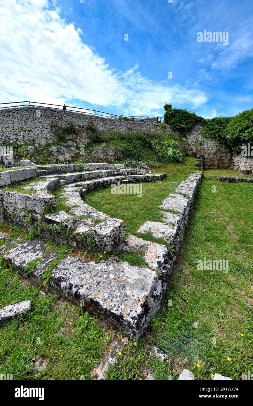 Bouleuterion. Zone archéologique de ​​akrai. Palazzolo Acreide. Sicile Banque D'Images