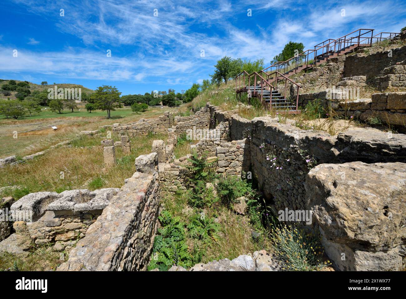 Quartier résidentiel de ​​the est. Zone archéologique de ​​morgantina. Aidone. Sicile. Italie Banque D'Images