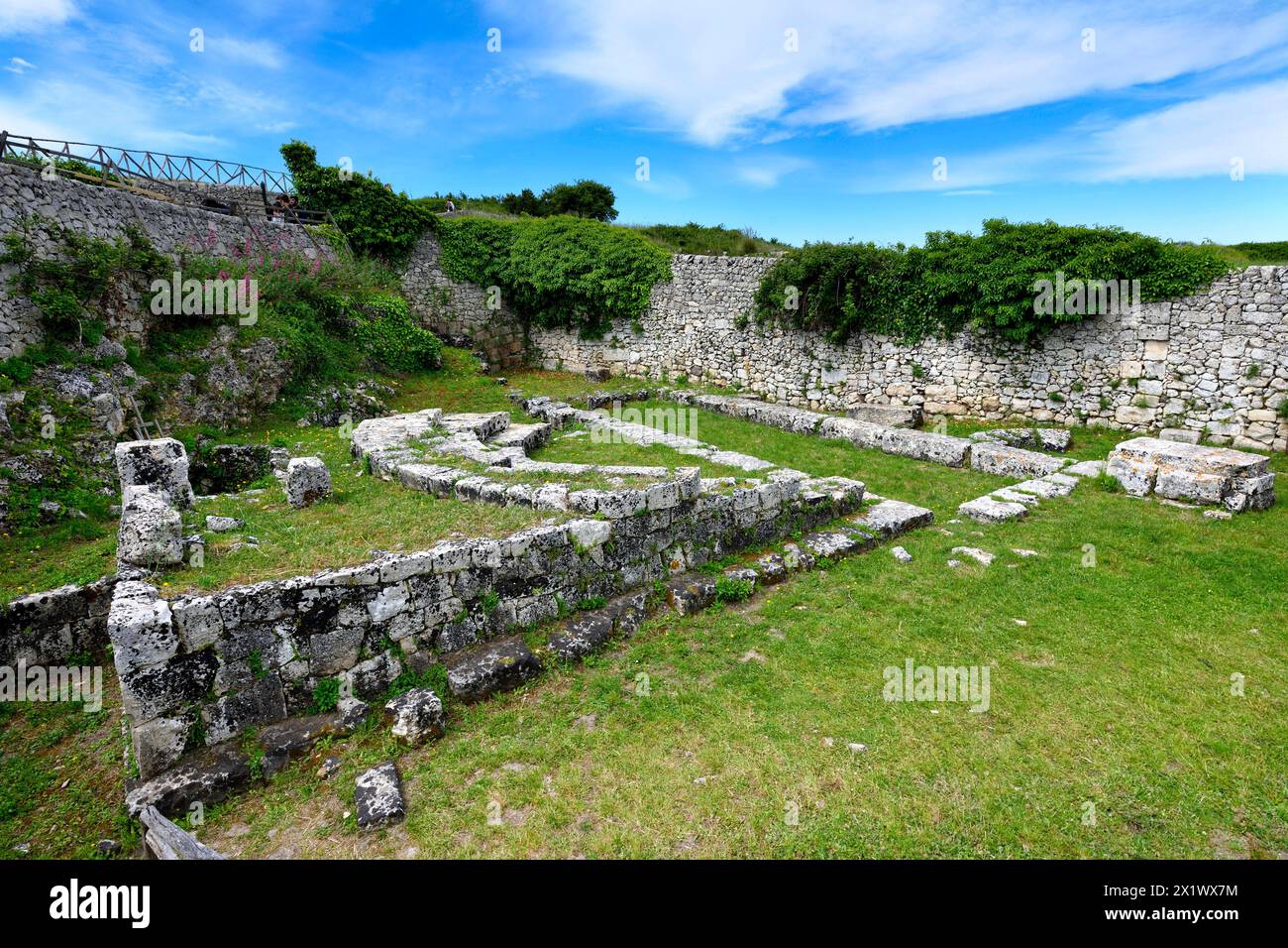 Bouleuterion. Zone archéologique de ​​akrai. Palazzolo Acreide. Sicile Banque D'Images