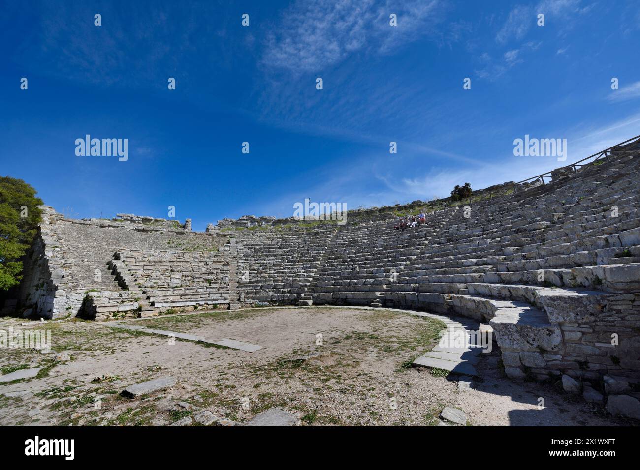 Théâtre. Zone archéologique de ​​segesta. Calatafimi. Sicile Banque D'Images
