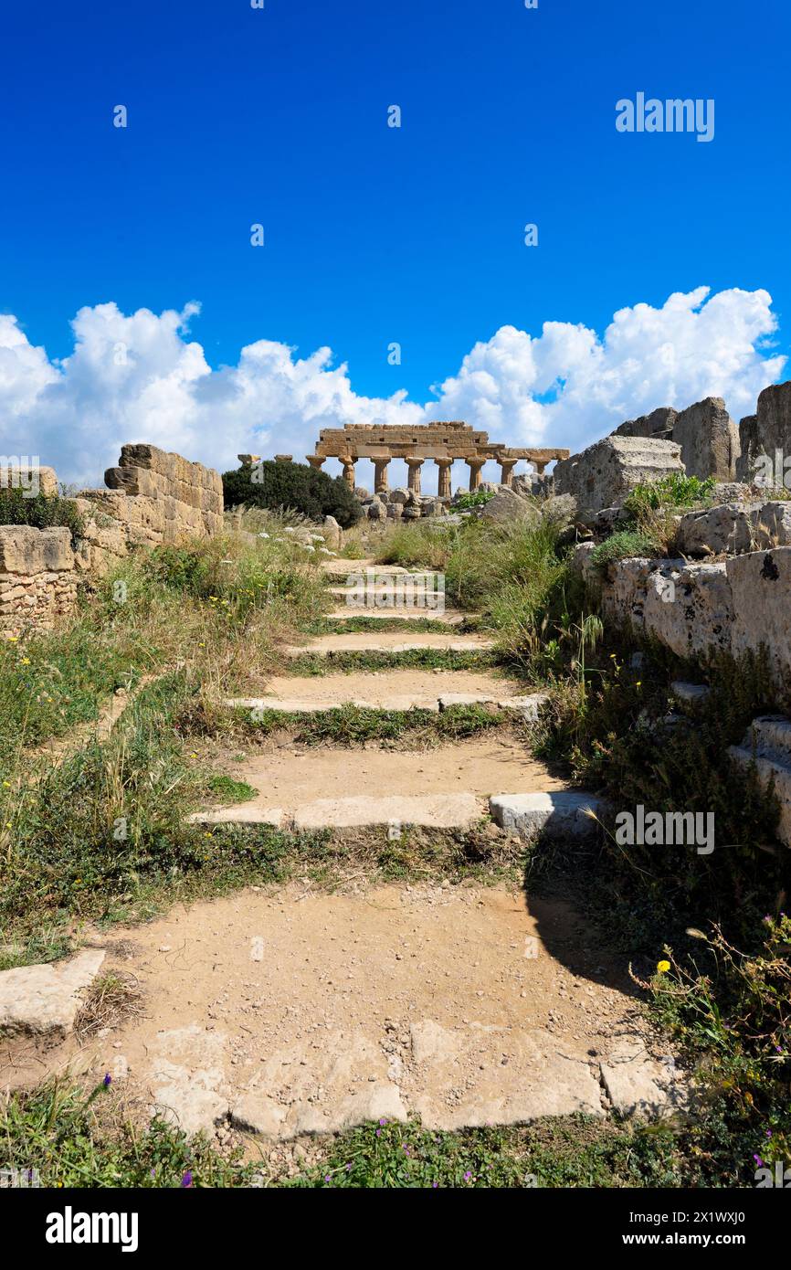 Zone de ​​the Acropole. Zone archéologique de ​​selinunte. Castelvetrano. Sicile Banque D'Images