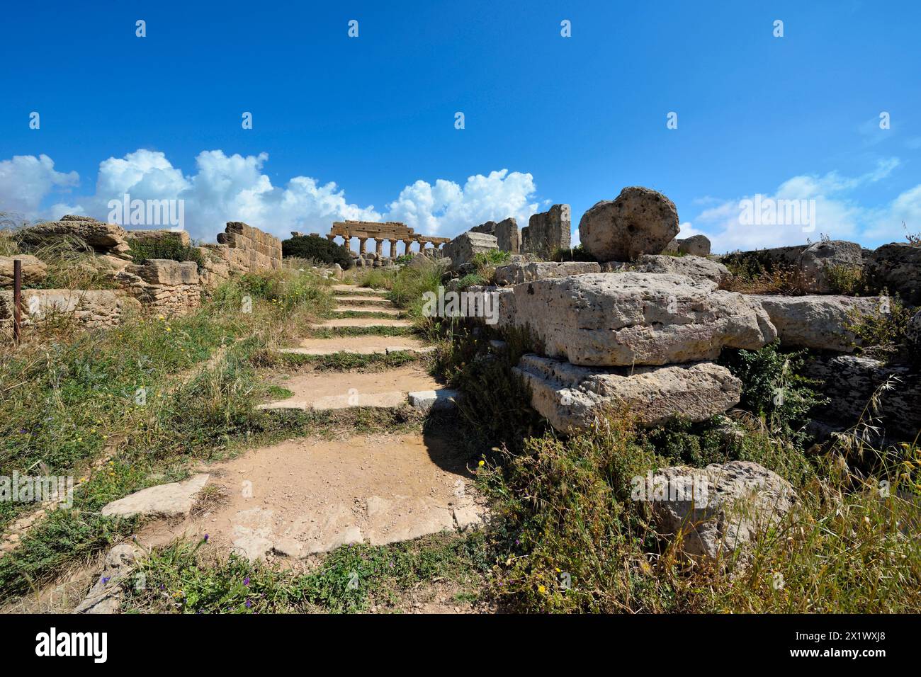 Zone de ​​the Acropole. Zone archéologique de ​​selinunte. Castelvetrano. Sicile Banque D'Images