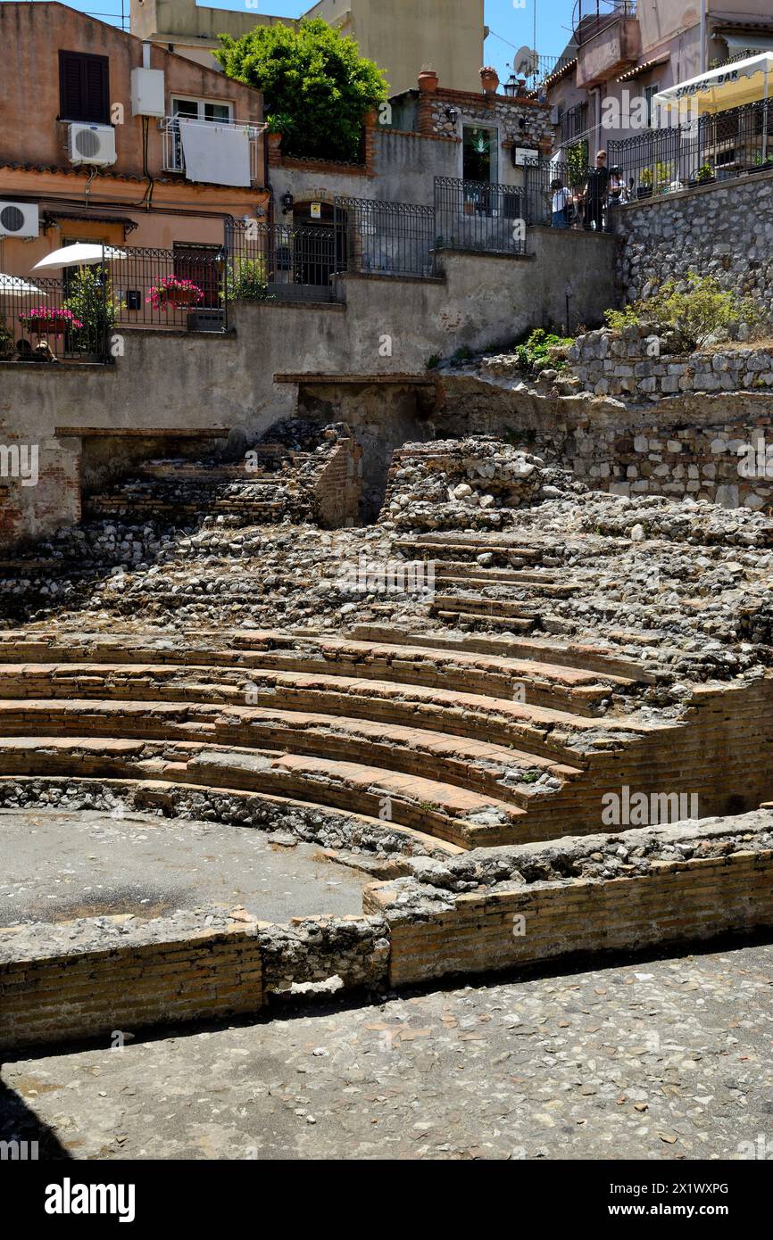 Odéon. IIIe siècle av. J.-C. Taormina. Sicile Banque D'Images