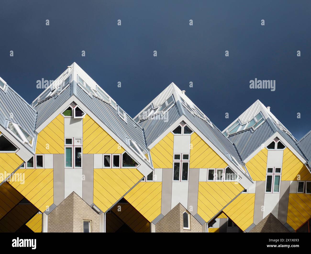 Cube Houses, quartier Blaak de Rotterdam, pays-Bas, architecte Piet Blom Banque D'Images