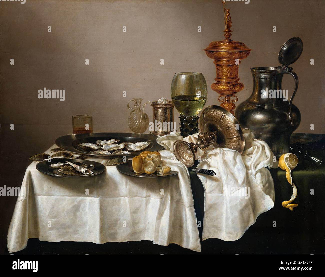 Nature morte avec une coupe dorée, 1635, Willem Claesz. Heda Banque D'Images