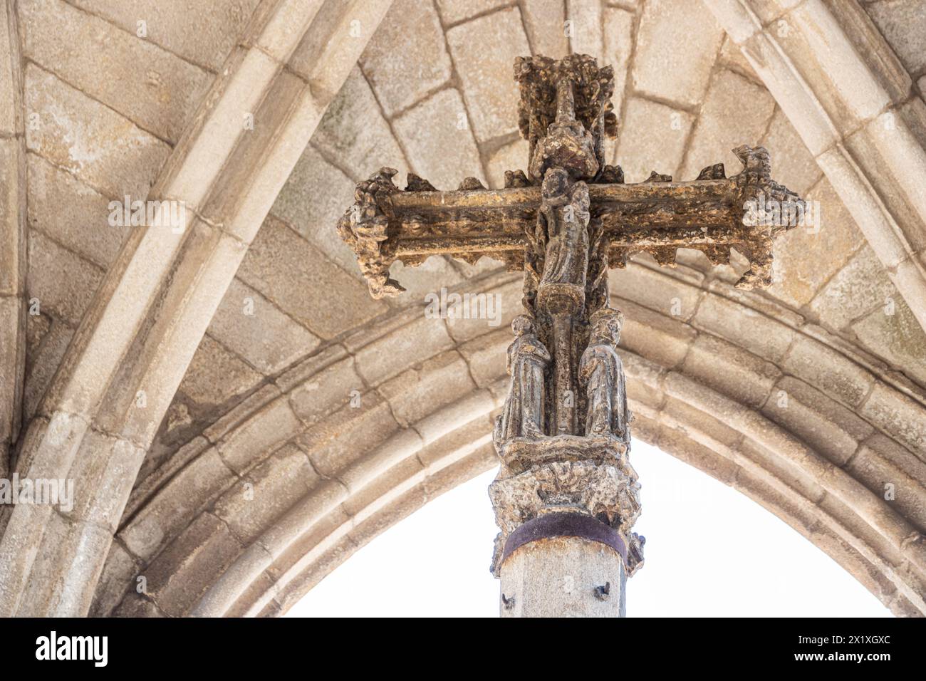 Guimaraes, Portugal. Le Padrao do Salado, monument érigé par le roi Afonso IV du Portugal pour commémorer la victoire à la bataille de Rio Salado Banque D'Images