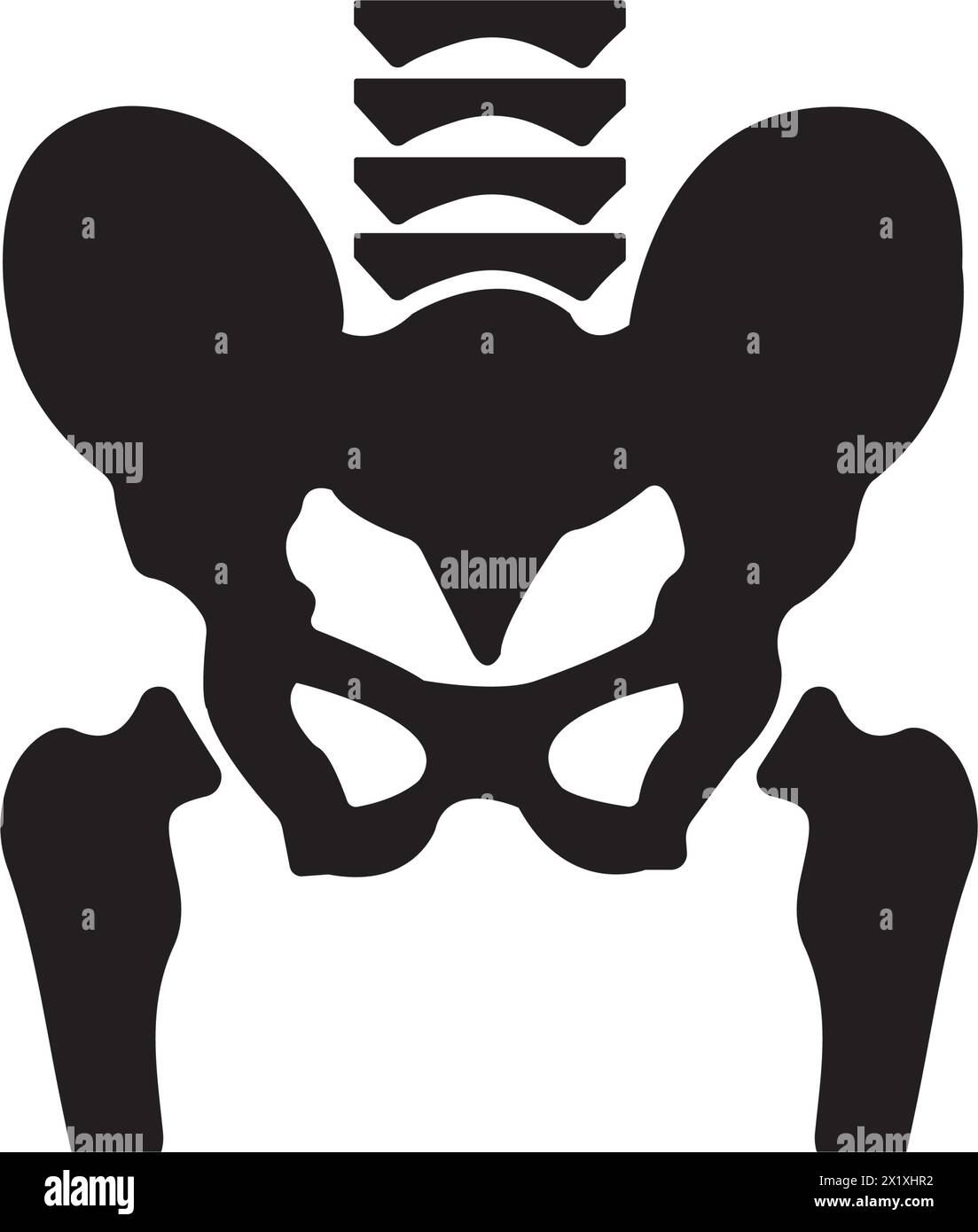 Conception de logo d'illustration vectorielle d'icône d'os de hanche. Illustration de Vecteur