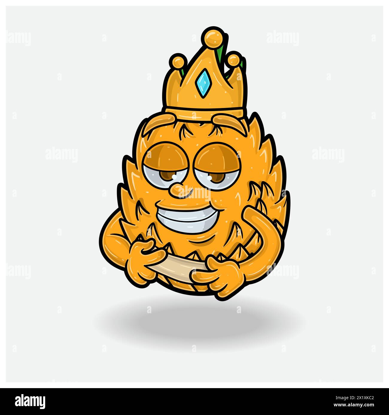 Expression de l'amour frappée avec Pineapple fruit Crown Mascot Character Cartoon. Illustrations vectorielles Illustration de Vecteur