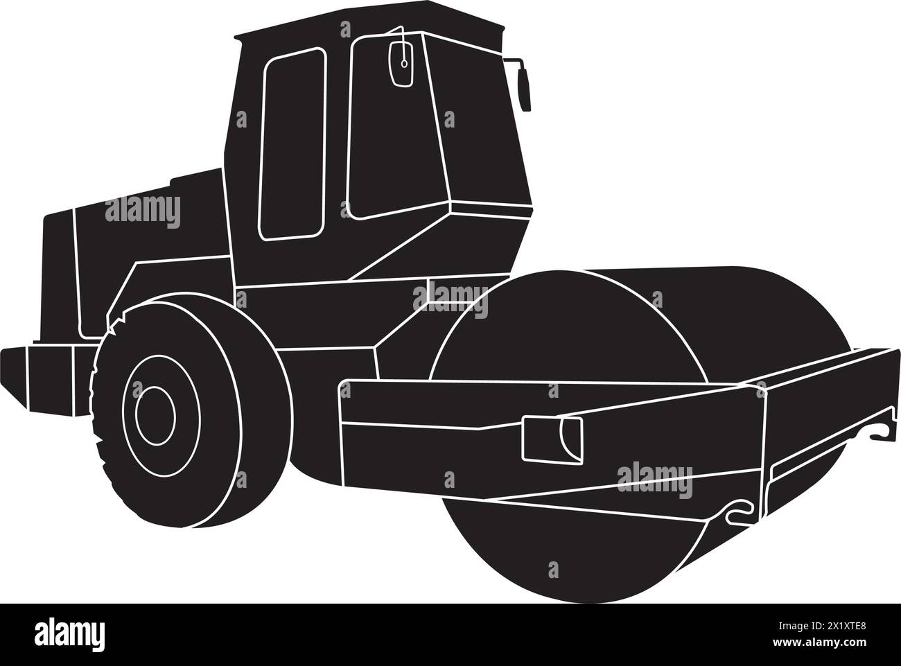 Conception d'illustration vectorielle d'icône de rouleau tandem Illustration de Vecteur