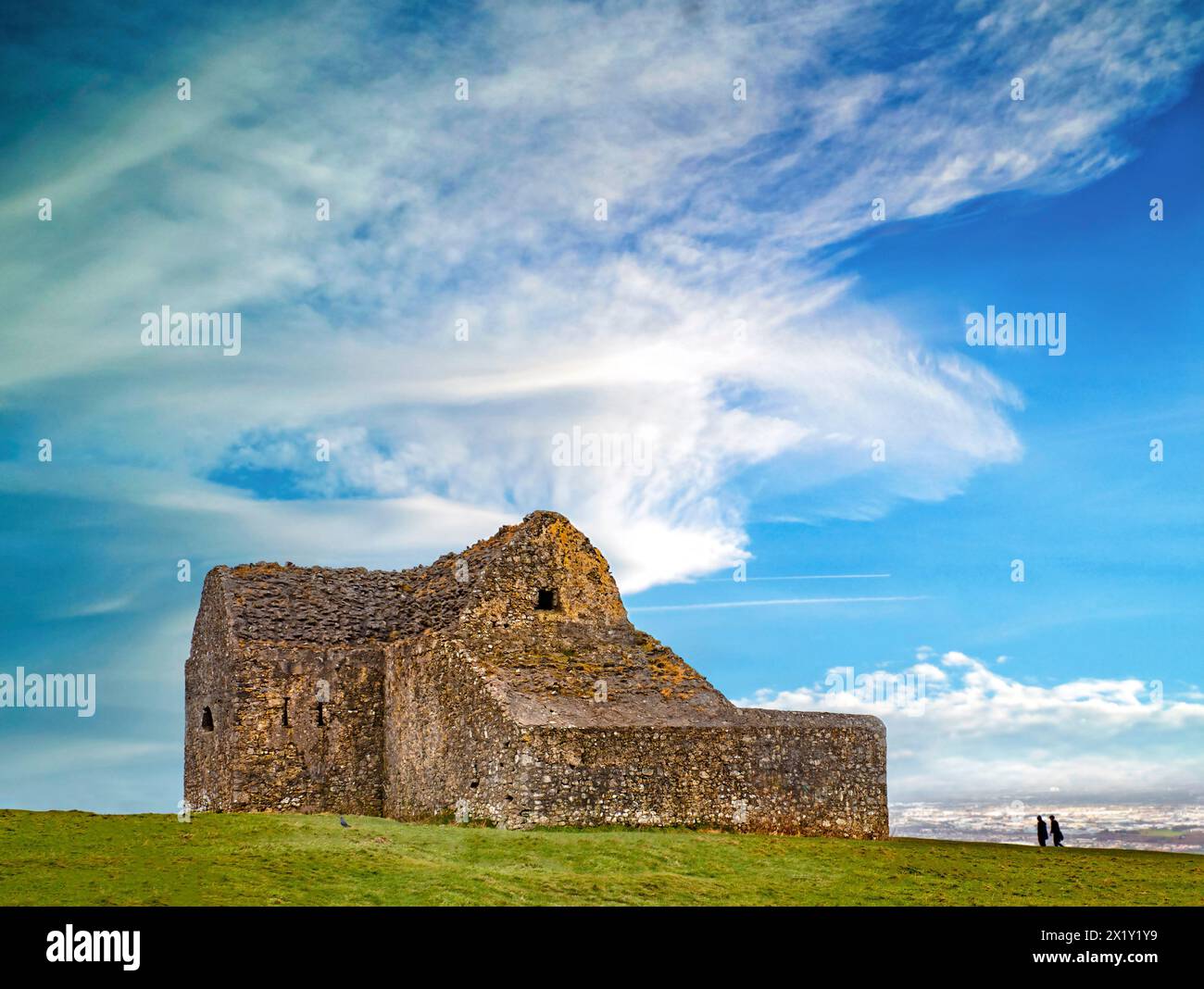 Le Hellfire Club était censé servir à des rites sataniques et à la débauche au XVIIIe siècle. Situé sur Mountpelier Hill dans les montagnes de Dublin, Irlande. Banque D'Images