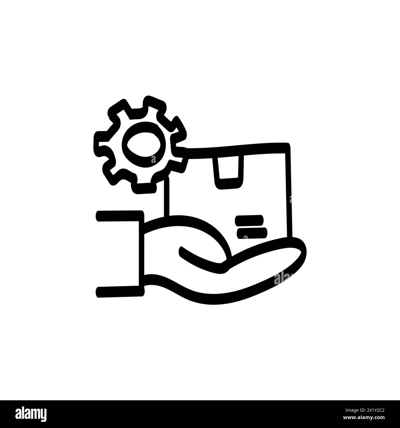 Icône plate du vecteur de gestion de produit Illustration de Vecteur