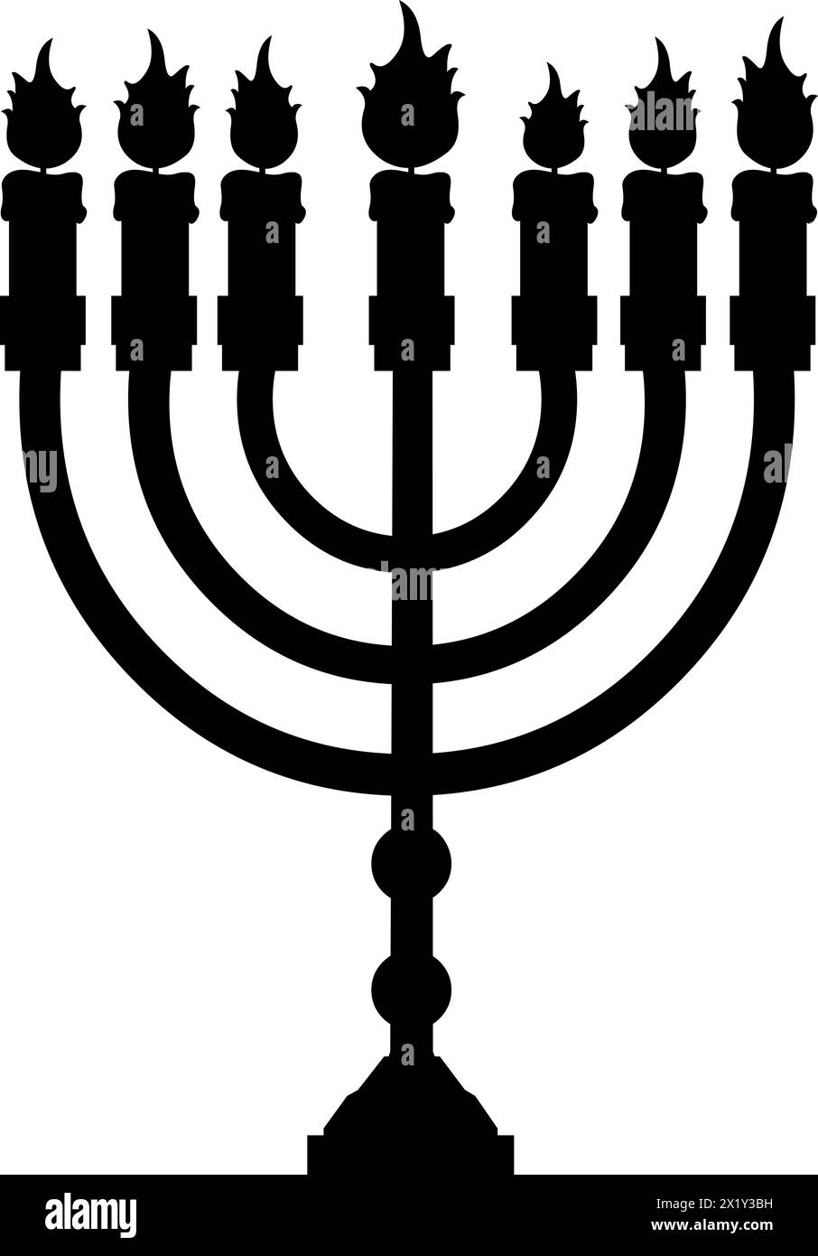 chandelier hébreu vector icône noire silhouette Illustration de Vecteur