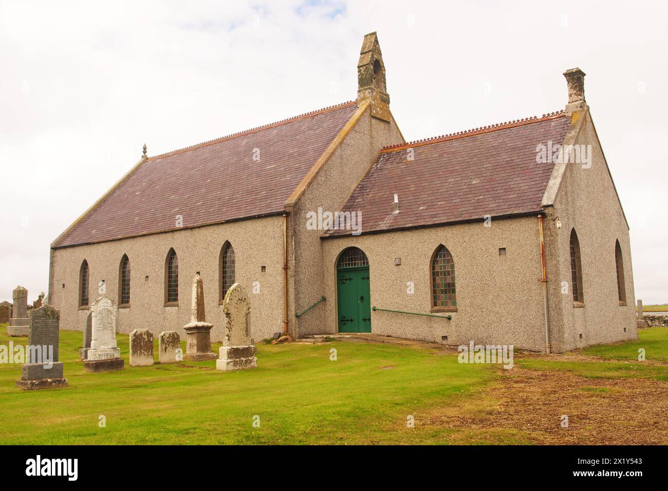 Église située dans le cimetière de Stenness, Stenness, Orcades, Écosse Royaume-Uni Banque D'Images