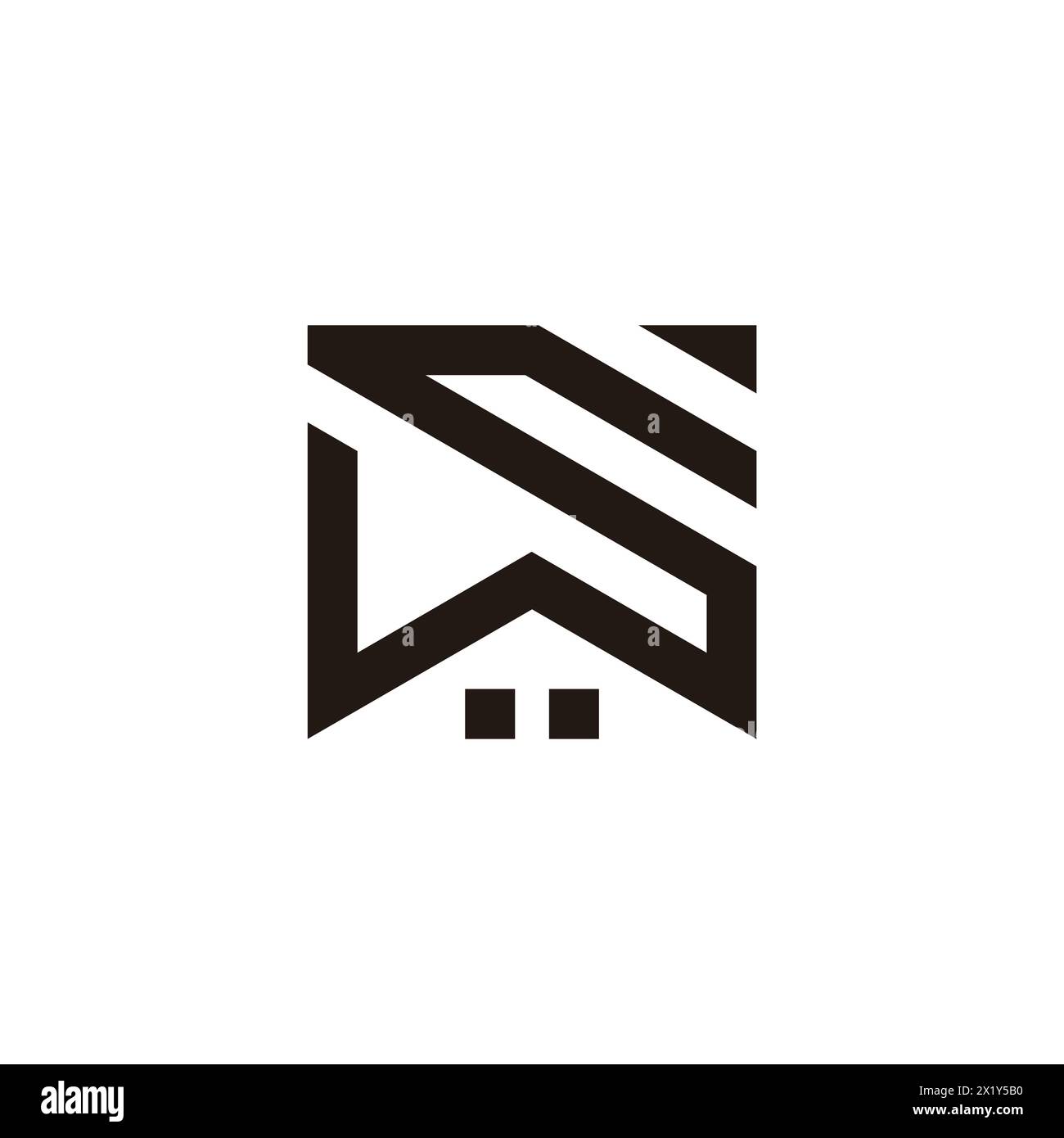 lettre s w toit d'accueil vecteur de logo géométrique simple Illustration de Vecteur